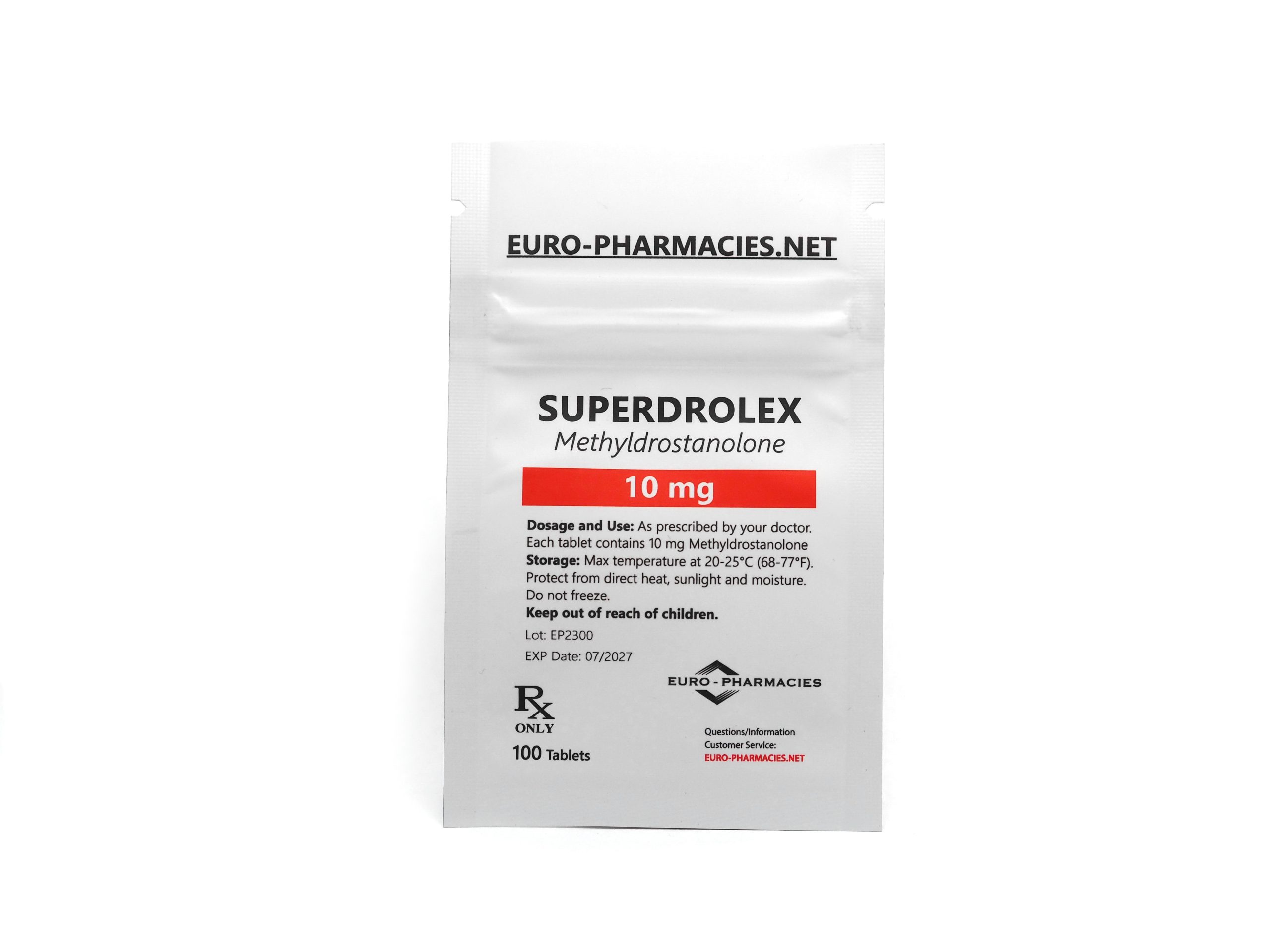 Superdrolex (Methyldrostanolone) - 10mg/tab -100 tab/bag