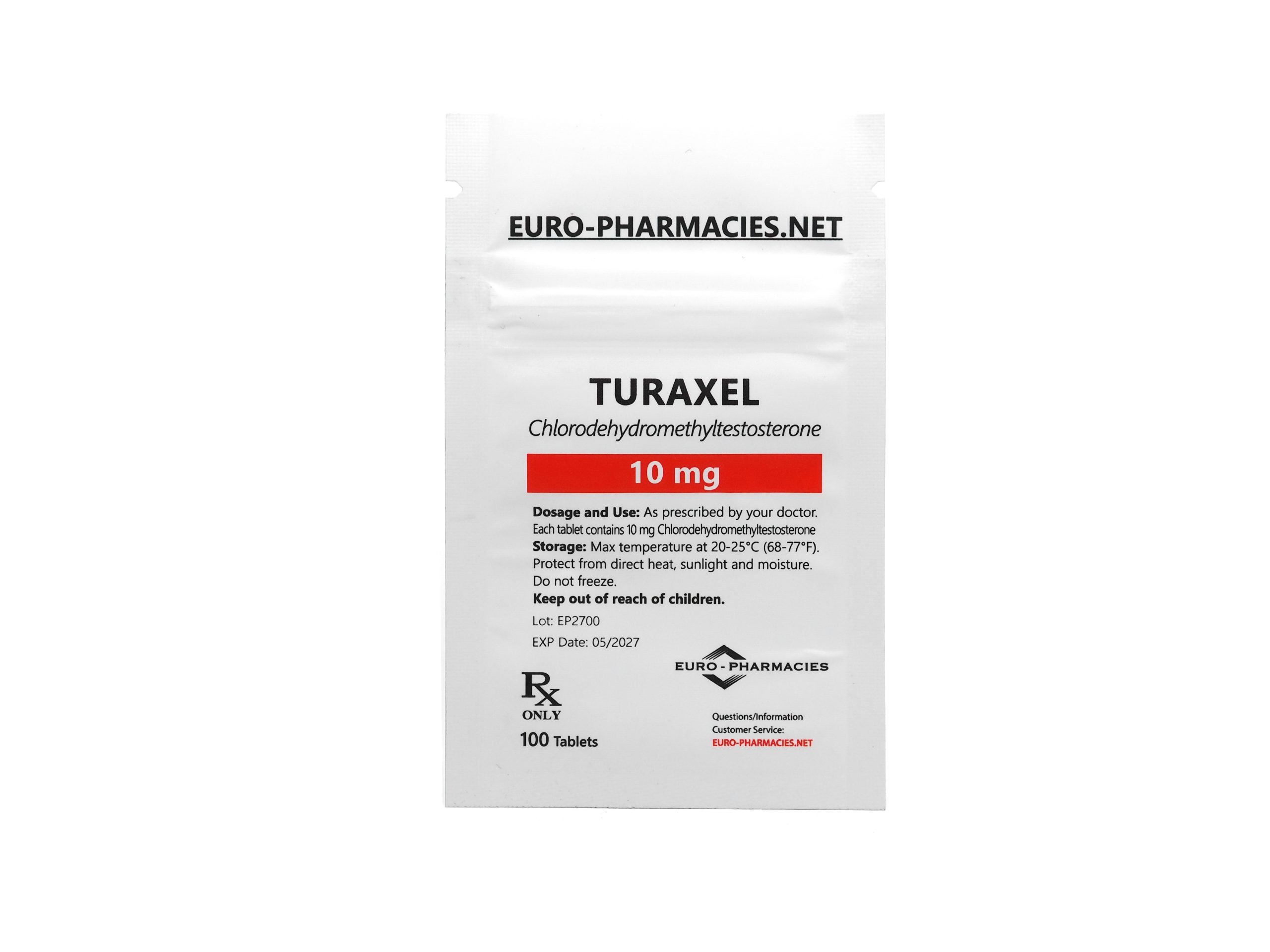 Turaxel 10 (Turanabol) - 10mg/tab -100 tab/bag